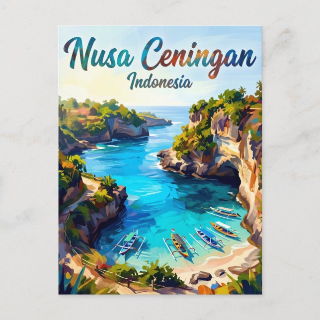 Postal Nusa Ceningan Indonesia (Anverso)