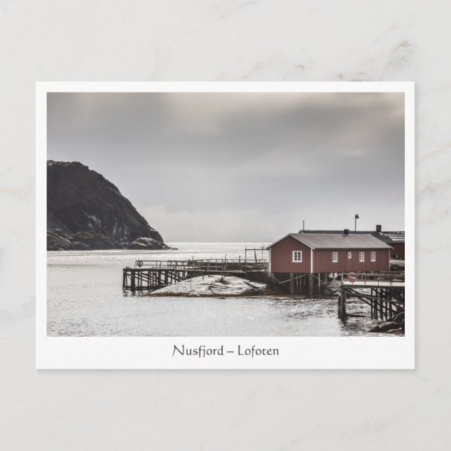 Postal Nusfjord Lofoten Noruega (Anverso)
