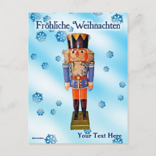 Postal Nutcracker alemán: Fröhliche Weihnachten