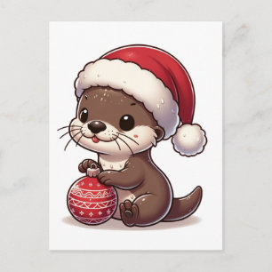 Postal Nutra de Navidad Adorable Con Adorno