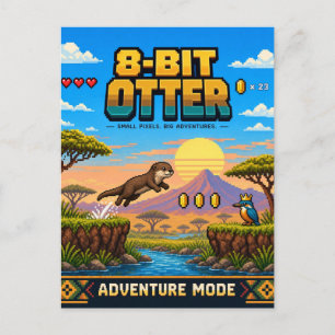 Postal Nutria, Arte de Pixel Retro de 8 Bits