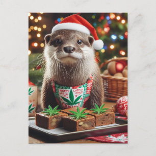 Postal Nutria Santa con los Brownies Especiales