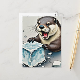 Postal Nutria y Hielo