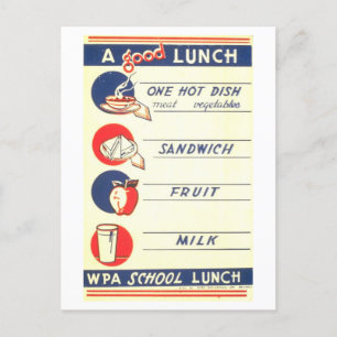 Postal Nutrición de un Poster de WPA de época "Un buen al