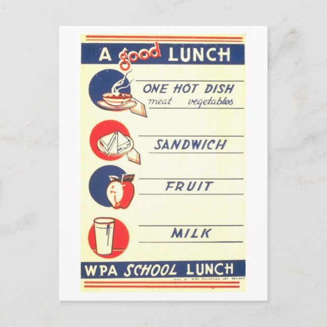 Postal Nutrición de un Poster de WPA de época "Un buen al (Anverso)