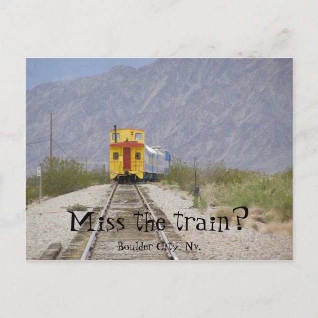Postal Nv train 007, Miss el tren?, Boulder City, Nv. (Anverso)