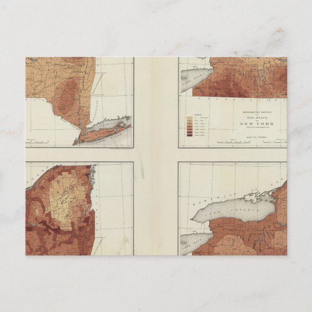 Postal NY lluvias, población, elevación, temperatura (Anverso)