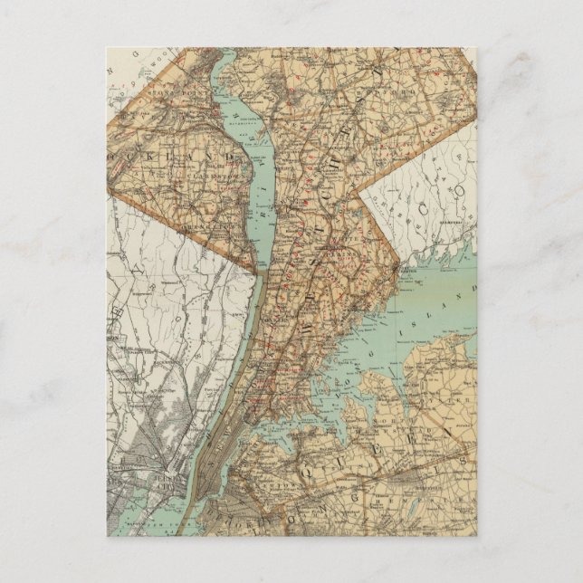 Postal NY, Reyes, Reinas, Richmond, Rockland (Anverso)