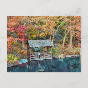 Postal NYC Central Park Otoño, The Lake & Little Dock