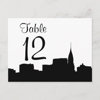 Postal NYC Chrys Skyline Silhouette Blk Wht Número de tab