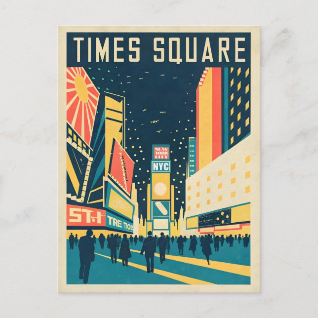 Postal NYC con Stunning Times Square (Anverso)