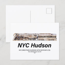 Postal NYC Dreyfuss Hudson Steam Locomotive. Profile
