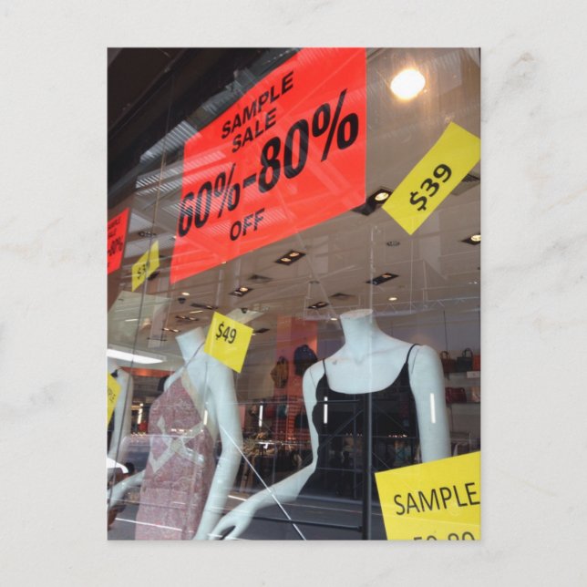 Postal NYC Fashion Garment District Sample Sale Nueva Yor (Anverso)