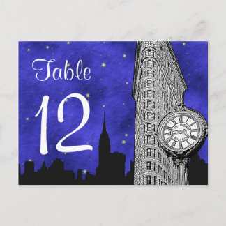Postal NYC Flatiron Skyline Silhouette Bl S2 Número de ta