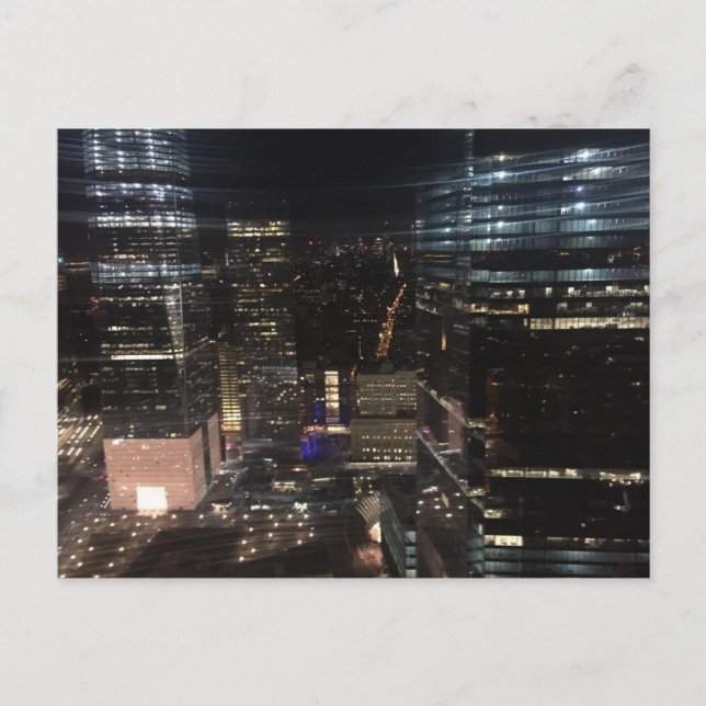 Postal NYC New York Night Lower Manhattan Luces Postcard (Anverso)