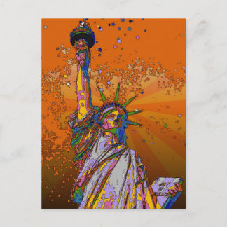 Postal NYC psicodélico: Estatua de la Libertad 2001