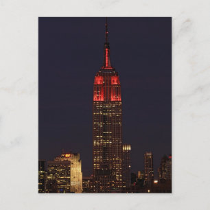Postal NYC Skyline ESB todo en rojo