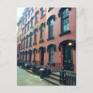 Postal NYC Townhouses, E. 18th Street, Postcard