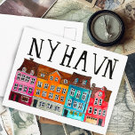 Postal NYHAVN Copenhagen Watercolor Art Travel<br><div class="desc">Tarjeta de personalizable,  agregue su propio texto al reverso o al frente de la tarjeta. Revisa mi tienda por más diseños o hazme saber si quieres algo personalizado.</div>