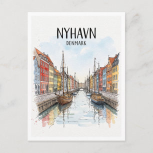 Postal Nyhavn Copenhague Dinamarca