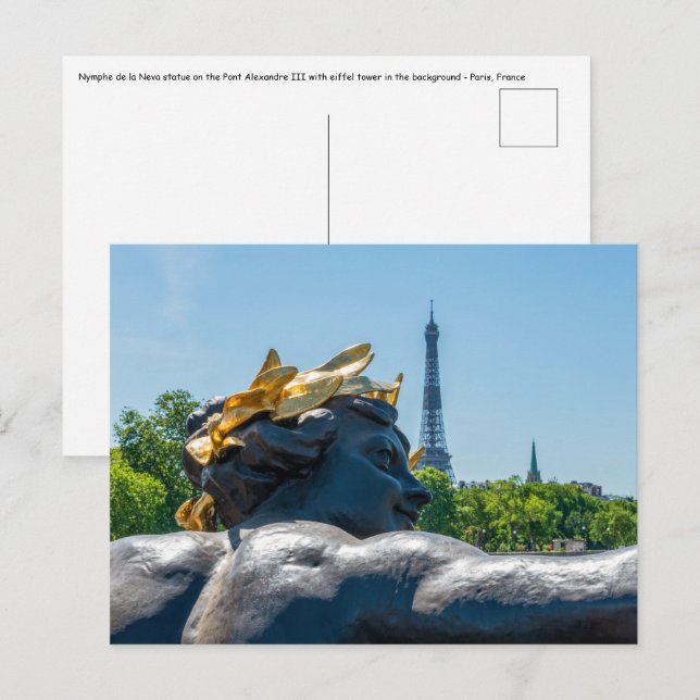 Postal Nymph de la Neva en Pont Alexandre III - París (Anverso / Reverso)