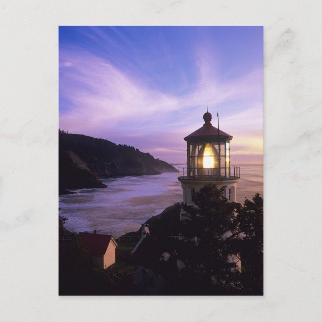 Postal O, costa de Oregón, faro de Heceta Head, en (Anverso)