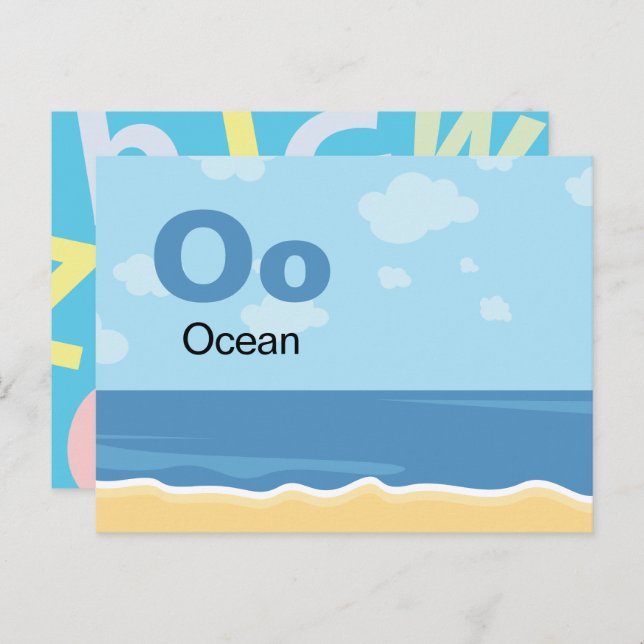 Postal O es para Ocean - Alphabet Flash Card (Anverso / Reverso)