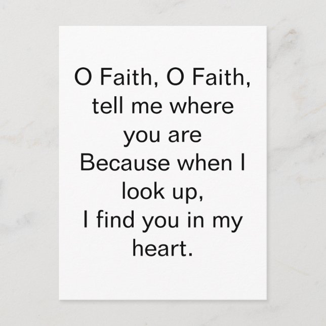 Postal O Faith Inspirador (Anverso)