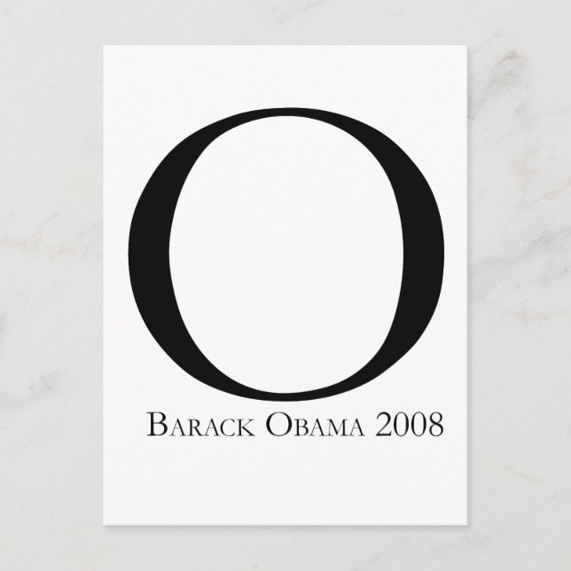 Postal O: Obama para la camiseta del presidente (Anverso)