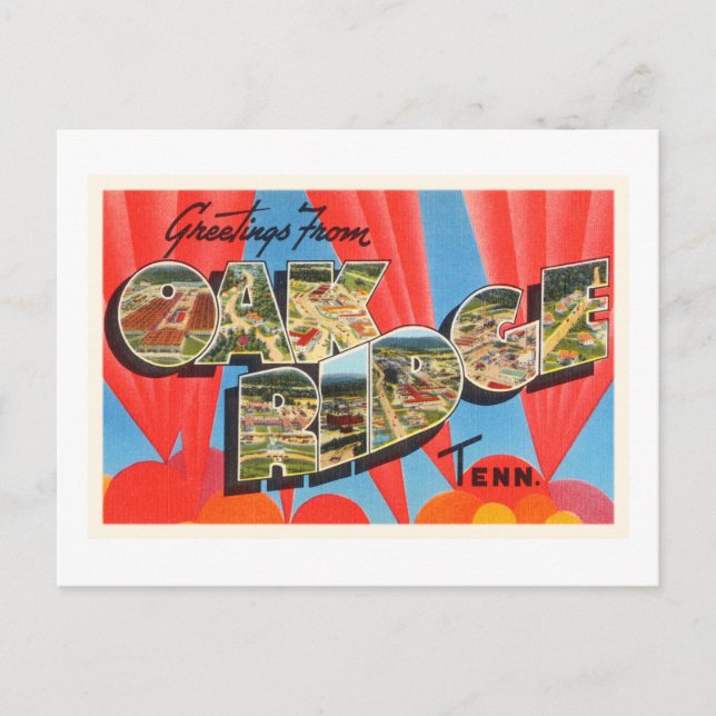 Postal Oak Ridge Tennessee TN Antiguo Recordatorio Viejo  (Anverso)