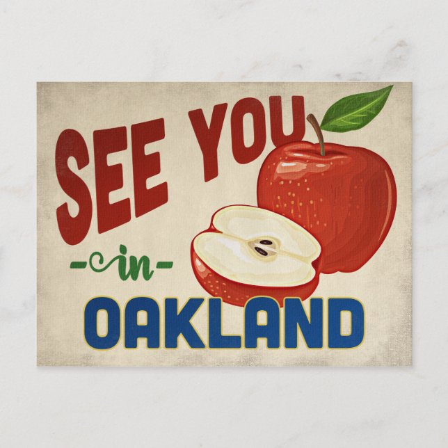 Postal Oakland California Apple - Viajes de época (Anverso)