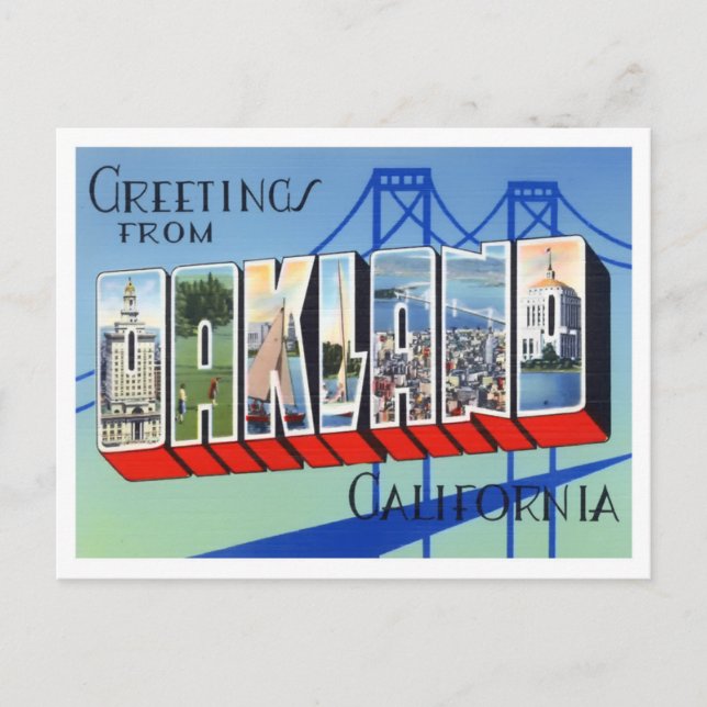 Postal Oakland, California Big Letters Postcard (Anverso)