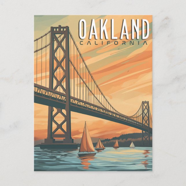 Postal Oakland, California - Viajes de época (Anverso)