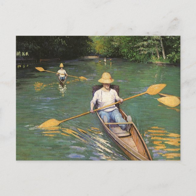 Postal Oarsmen por Gustave Caillebotte, Bella Artes de la (Anverso)