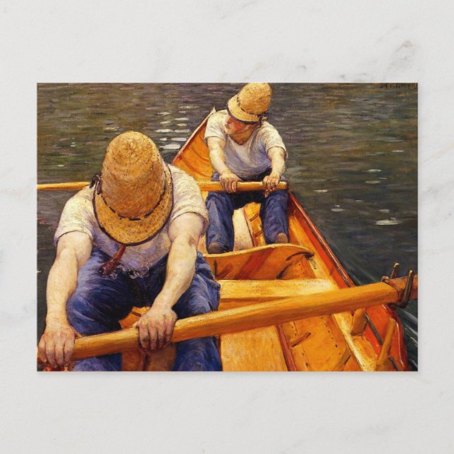 Postal Oarsmen (Remo de barca), pintura de arte fino (Anverso)
