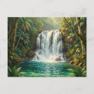 Postal Oasis de exuberante cascada tropical
