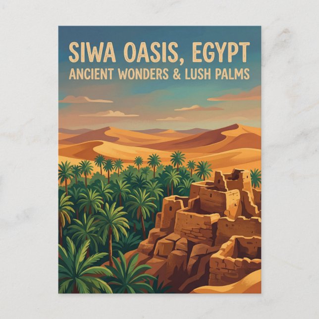 Postal Oasis de Siwa Egipto (Anverso)