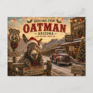 Postal Oatman Arizona Ruta 66 Navidad Pueblo de Burros