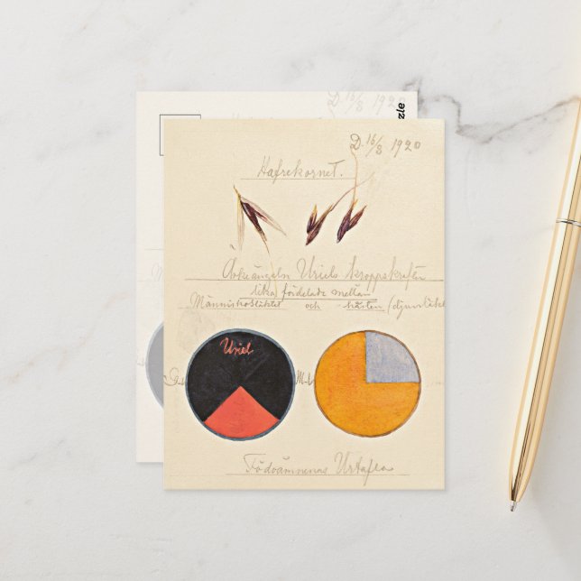 Postal Oats, 1920 por Hilma af Klint (Anverso/Reverso In Situ)