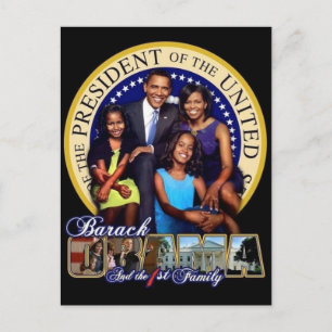 Postal OBAMA-1ª FAMILIA-Postcard