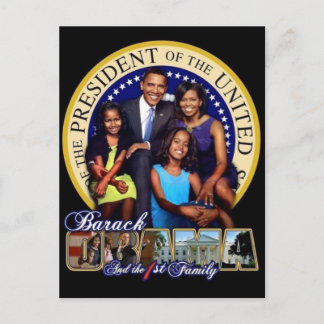 Postal OBAMA-1ª FAMILIA-Postcard