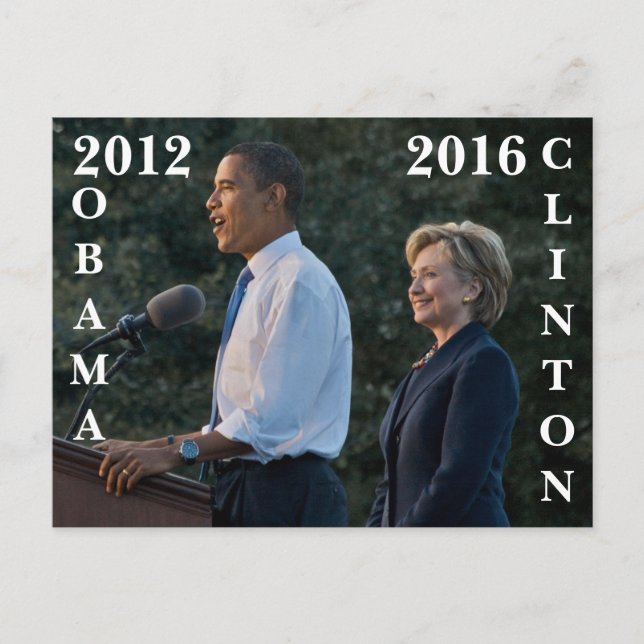 Postal Obama 2012 y Clinton 2016 (Anverso)