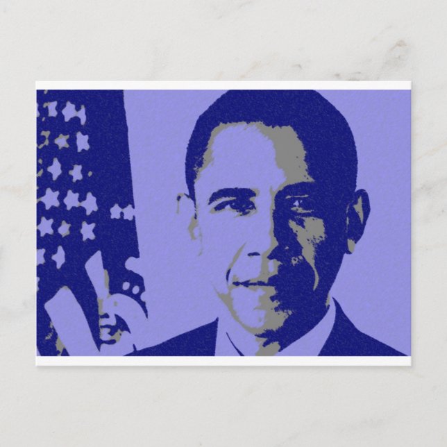 Postal Obama azul (Anverso)