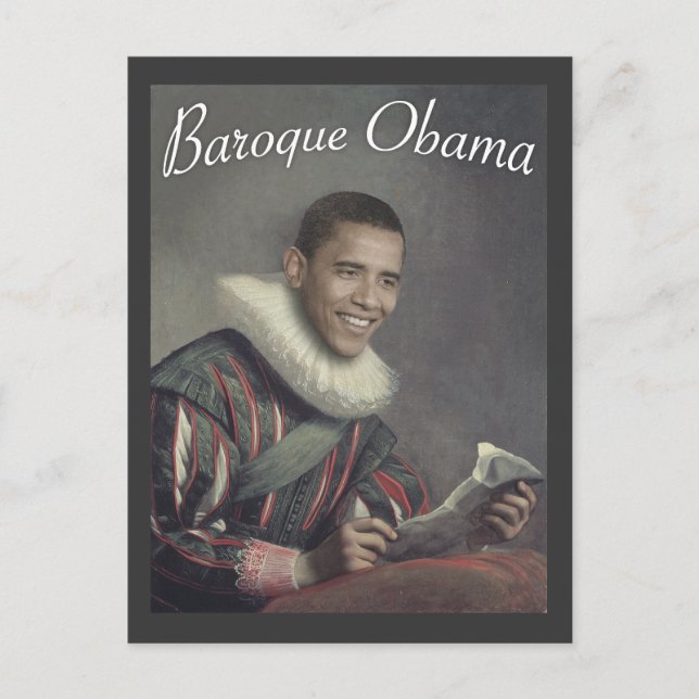 Postal Obama barroco (Anverso)