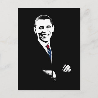 Postal Obama con el empate de la bandera estadounidense