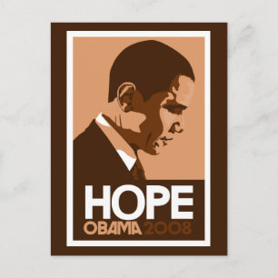 Postal Obama - Esperanza Postcard marrón oscuro
