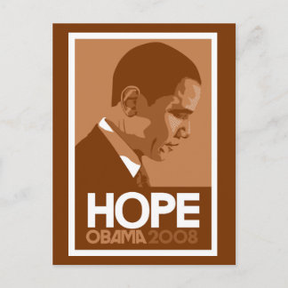 Postal Obama Hope Brown Postcard