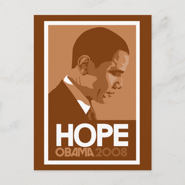 Postal Obama Hope Brown Postcard (Anverso)