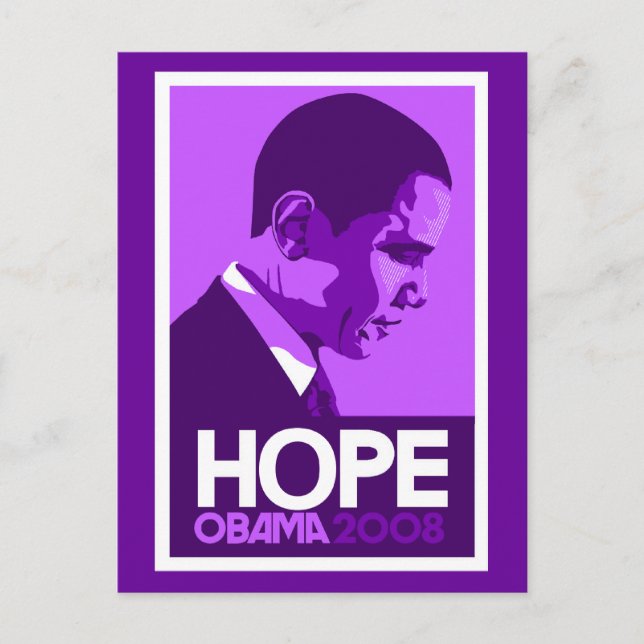 Postal Obama Hope Purple (Anverso)