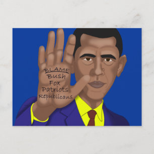 Postal Obama intercambia en Teleprompter